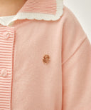 KIDS W LACE COLLAR CARDIGAN IN PINK image 4