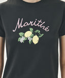 W LEMON GRAPHIC SLIM CROP TEE IN CHARCOAL GREY image 8