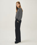 W BASIC FOLD-OVER SWEAT PANTS IN BLACK image 4