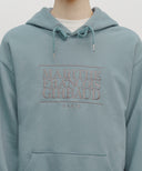 CLASSIC LOGO EMBROIDERY HOODIE (BRUSHED) IN MINT GREY image 4