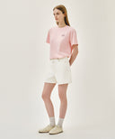 W DENIM SHORTS IN ECRU image 7