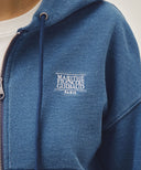 W BACK CLASSIC LOGO CROP HOODIE ZIPUP IN BLUE image 4
