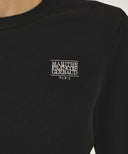 W SMALL CLASSIC LOGO CROP KNIT PULLOVER IN BLACK image 4