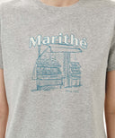 [REGEN] W FRENCH FRUIT SHOP GRAPHIC TEE IN HEATHER GREY image 4