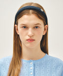 REGULAR LOGO SLIM DENIM HAIRBAND IN INDIGO image 4