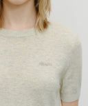 W HALF KNIT ROUND NECK CARDIGAN SET UP IN OATMEAL image 6