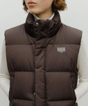 W CLASSIC LOGO CROP DOWN VEST IN DARK BROWN image 4
