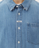 UNI BASIC DENIM SHIRT IN LIGHT BLUE image 7