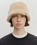 CLASSIC LOGO FUR BUCKET HAT IN BEIGE image 4
