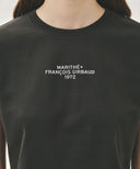 W SILVER LETTERING CROP TEE IN CHARCOAL GREY image 4