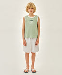 KIDS WAFFLE RINGER SLEEVELESS IN MINT image 4