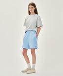 W REGULAR LOGO SWEAT SHORTS IN ICE BLUE image 4