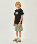 KIDS COTTON CARGO SHORTS IN KHAKI image 4