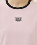 W CLASSIC LOGO RINGER TEE IN LIGHT PINK image 4