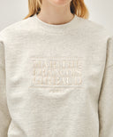 W CLASSIC LOGO CROP SWEATSHIRT IN OATMEAL image 4