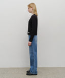 W HIGH STRAIGHT DENIM PANTS IN BLUE image 4