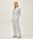 W BASIC FOLD-OVER SWEAT PANTS IN LIGHT HEATHER GREY image 10