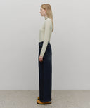 W WIDE DENIM PANTS IN DARK BLUE image 4