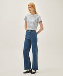 W BOOT-CUT DENIM PANTS IN BLUE image 4