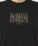 W VINTAGE CLASSIC LOGO HALF SWEATSHIRT IN BLACK image 4