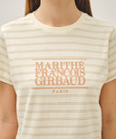 W CLASSIC LOGO CROP TEE IN IVORY image 4
