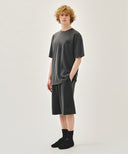 OUTLINE CLASSIC LOGO DYEING BERMUDA SWEAT SHORTS IN CHARCOAL GREY image 4