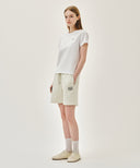 CLASSIC LOGO SWEAT SHORTS IN OATMEAL image 6