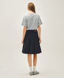 W DENIM PLEATED MIDI SKIRT IN INDIGO image 7
