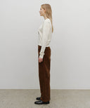 W SEMI-WIDE CORDUROY PANTS IN BROWN image 4