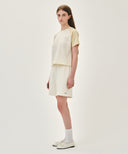 W REGULAR LOGO SWEAT SHORTS IN IVORY image 4