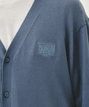 SMALL CLASSIC LOGO V-NECK KNIT CARDIGAN IN VINTAGE BLUE image 4