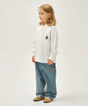 KIDS BEAR PRINTED DENIM PANTS IN BLUE image 4