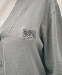 SMALL CLASSIC LOGO V-NECK KNIT CARDIGAN IN GRAY image 4