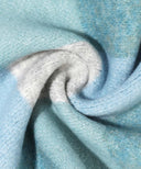 FUZZY CHECK KNIT MUFFLER IN TEAL image 4