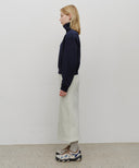 W EMBROIDERY CLASSIC LOGO SWEAT SKIRT IN OATMEAL