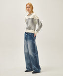 W WIDE FIT VINTAGE WASHED DENIM PANTS IN BLUE image 7