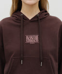 W SMALL CLASSIC LOGO CROP HOODIE IN BROWN