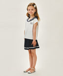 KIDS W MARINE PLEATED SKIRT IN NAVY image 4