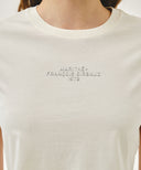 W SILVER LETTERING CROP TEE IN IVORY image 4