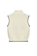MATIN SPELL POINT KNIT ZIP UP VEST IN IVORY image 7