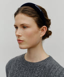 REGULAR LOGO VELVET HAIR BAND IN DARK NAVY image 4