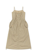 STRAP DETAIL SLEEVELESS UTILITY DRESS IN CHARCOAL GREY image 2