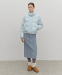 W BASIC CROP DOWN JACKET IN MINT GREY image 5