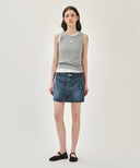 W RIBBON CLASSIC LOGO SLEEVELESS IN HEATHER GREY image 5