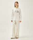 DOODLE CLASSIC LOGO LONG SLEEVE TEE IN WHITE image 5