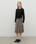W HALF KNIT ROUND NECK CARDIGAN SET UP IN BLACK image 5