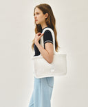 CLASSIC LOGO NET SHOULDER BAG IN IVORY image 5