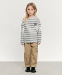KIDS STRIPE LONG SLEEVE IN HEATHER GREY image 5