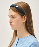 REGULAR LOGO SLIM DENIM HAIRBAND IN INDIGO image 5