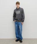 CLASSIC LOGO KNIT PULLOVER IN CHARCOAL GREY image 5